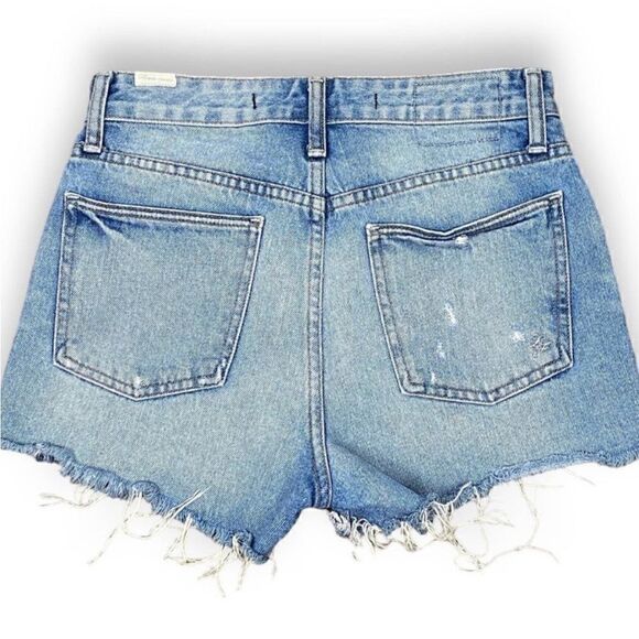 Lovers + Friends NWT Jack High Rise Distressed Denim Shorts Fairfax Blue Size 29 - Picture 3 of 8